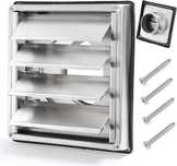 Protectie grila ventilare cu jaluzele, clapeta exterior, INOX, 100 mm