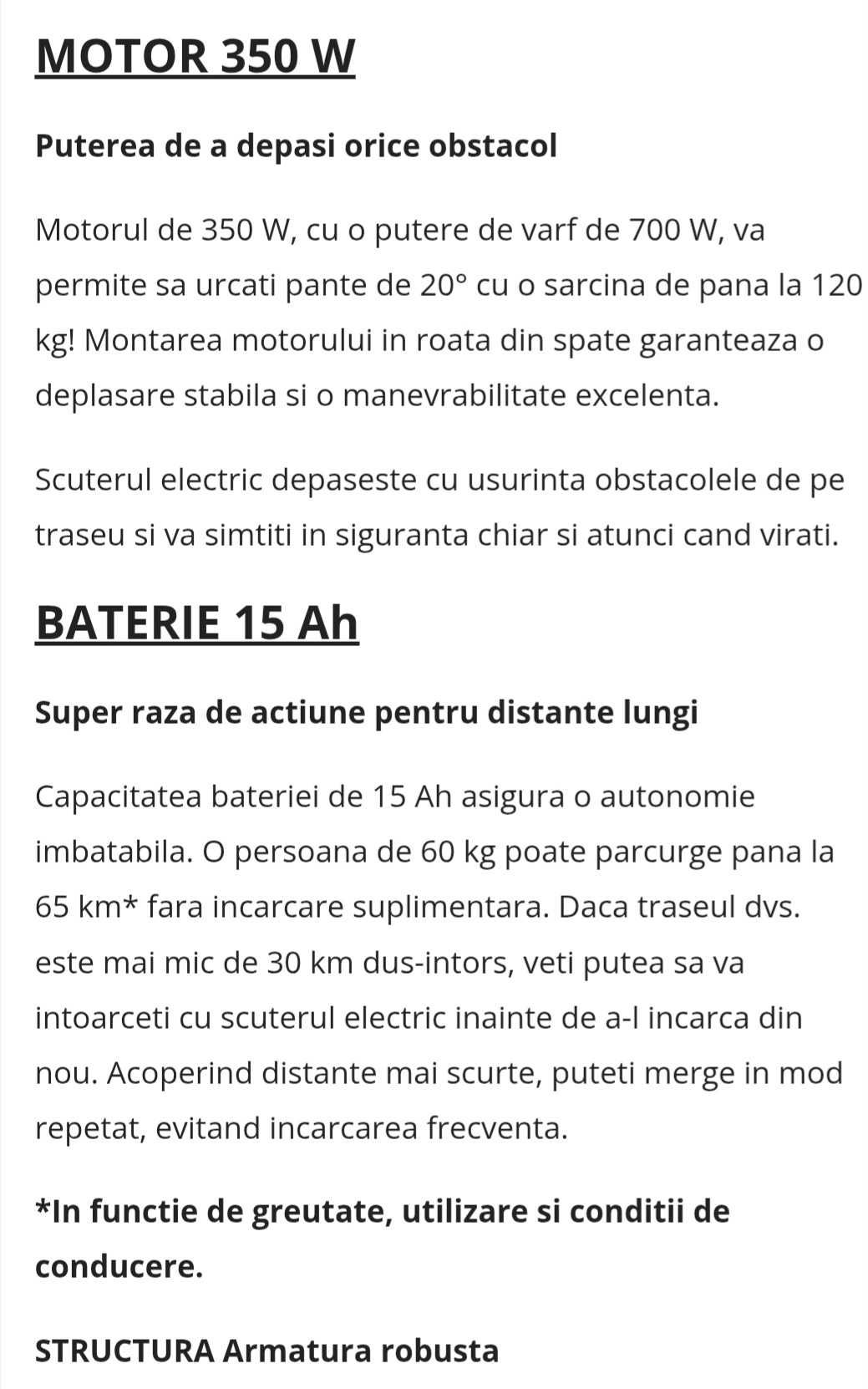 Trotineta electrica motus cu autonomie 65 km
