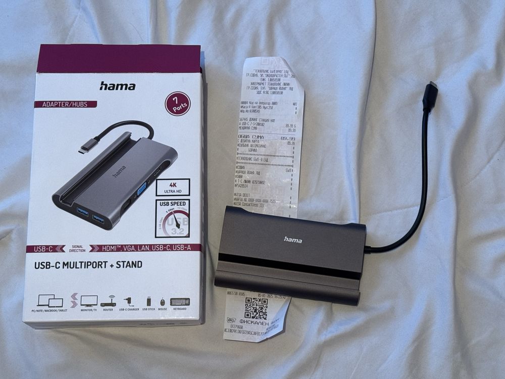 ДОКИНГ СТАНЦИЯ hama usb-c multiport + stand