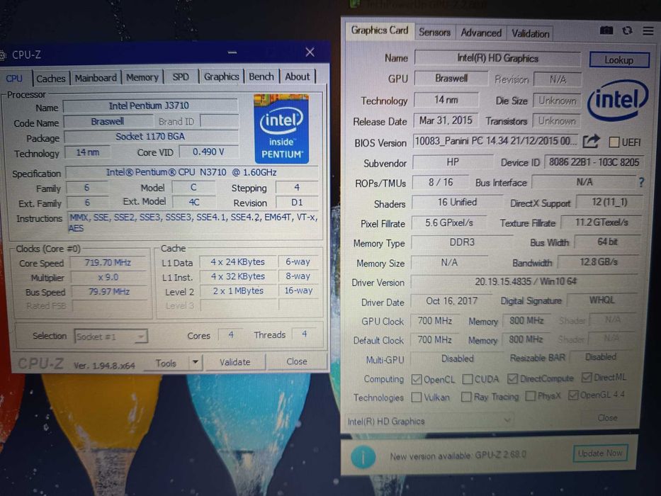 Laptop HP Pavilion 17, quad core N3710, 4gb ram, HD Graphics, 1TB