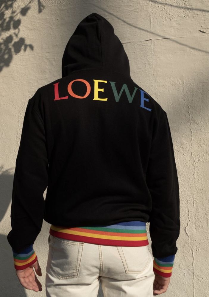 Loewe Rainbow Rib Zip Hoodie L oversize