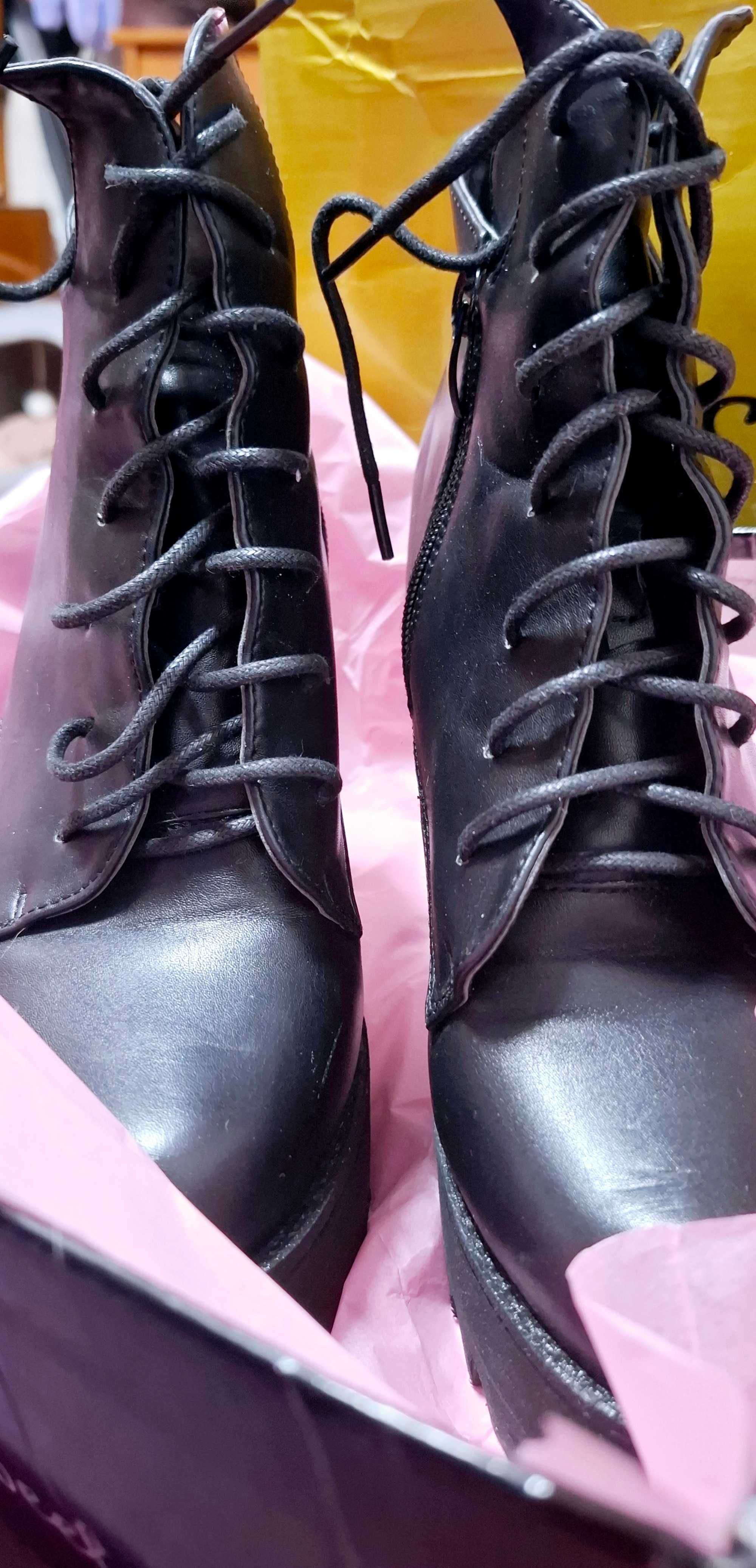 Botine Dama cu toc - Black