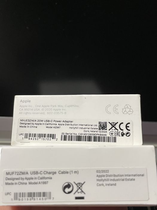 Adaptor Priza încărcător 20w Apple + Cablu