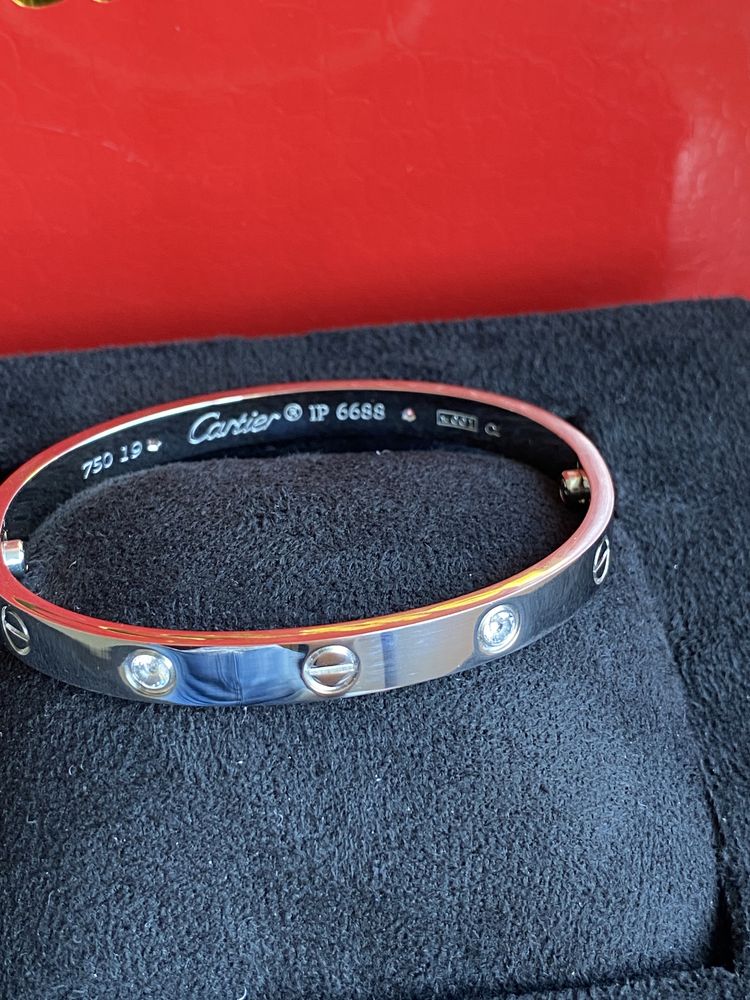 Brățară Cartier LOVE 19 cm White Gold 18K Diamond