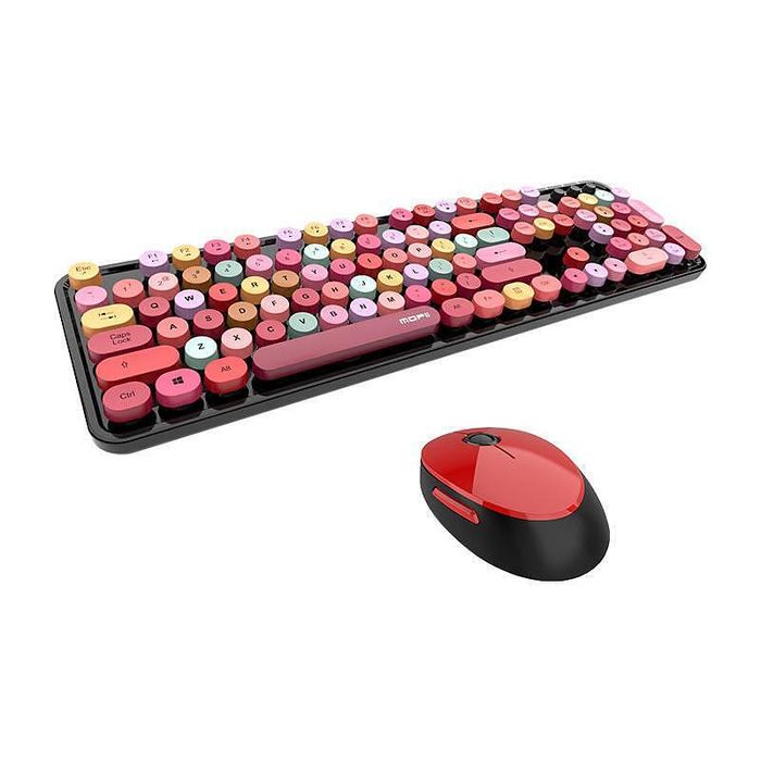 Комплект безжична клавиатура + мишка mofii sweet 2.4g (черен&червен)