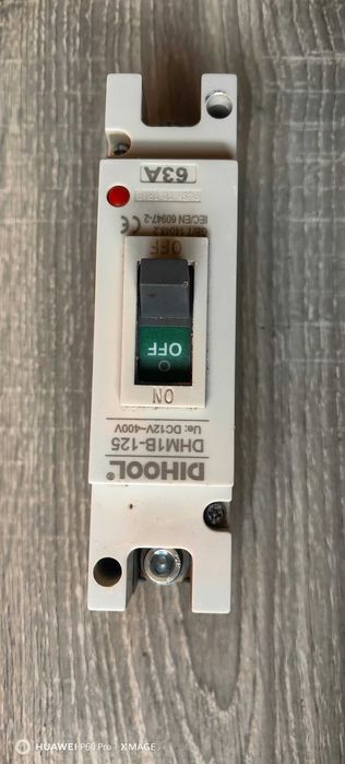 MCCB intrerupator DC 63A 1P
