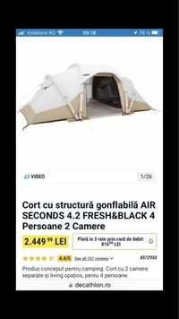 Cort cu structura gonflabila AIR Seconds 4.2