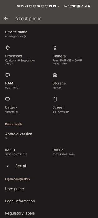Nothing phone (1) только обмен на минимум Samsung S22 (2 сим)