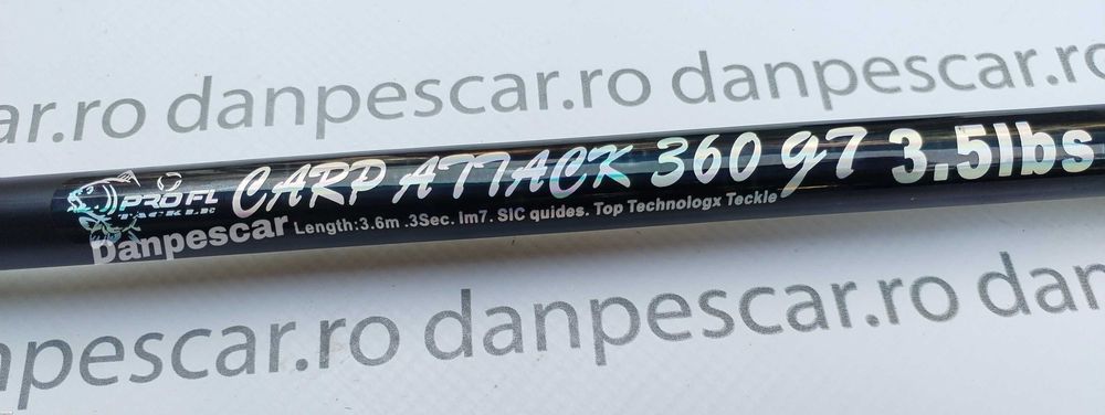 SET 4 Lansete 3,60m PRO FL CARP ATTACK din 3 bucati 3,50LBS compozit