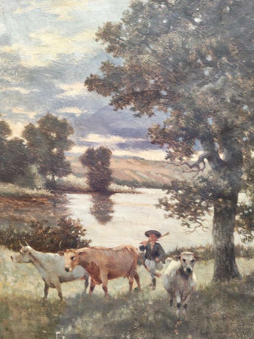 Tabloul Grigorescu, ulei pe pânză, semnat Ghika nr 11/14