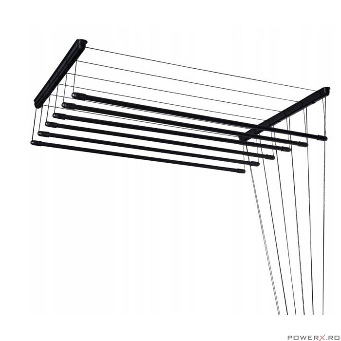 Uscator rufe de tavan, 6x160 cm, negru, Sepio