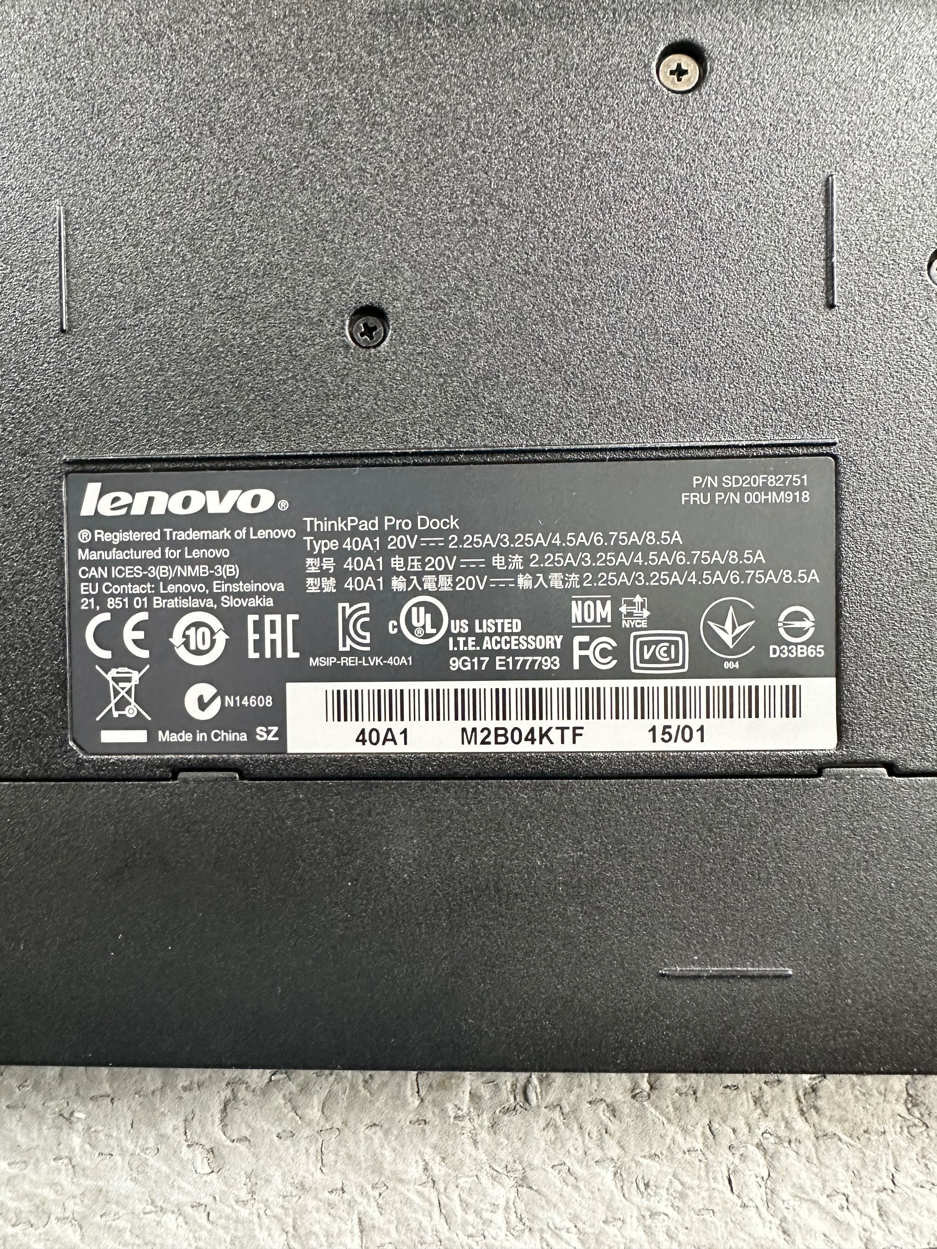 Docking Station Lenovo Thinkpad Pro Dock 40A1