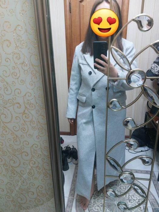 Новое пальто,кашемир и экошуба в отличном состоянии недорого