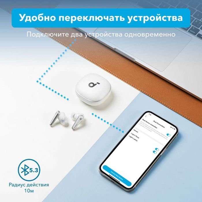 Soundcore Liberty 5 — TWS-наушники с ANC и защитой IP55. Есть доставка