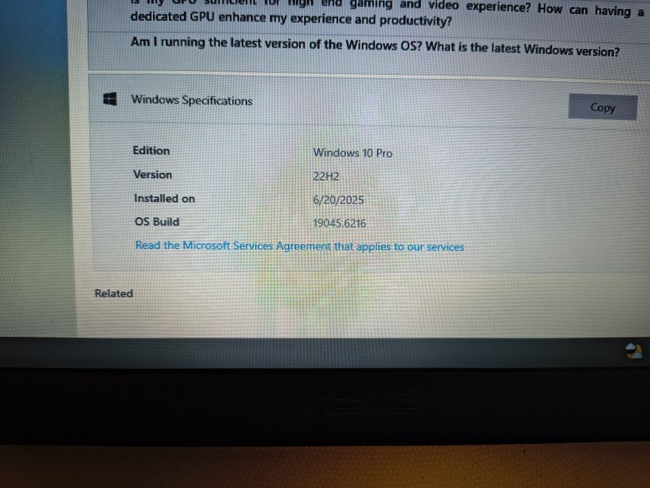 Laptop ASUS i3 , hard SSD 238 GB, 8GB RAM, win 10 pro licență