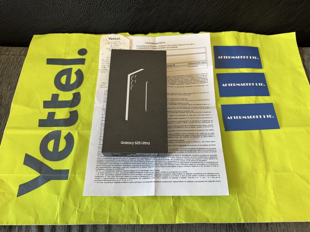 КАТО НОВ 512GB Samsung S25 Ultra Yettel Гаранция 2028г. Black