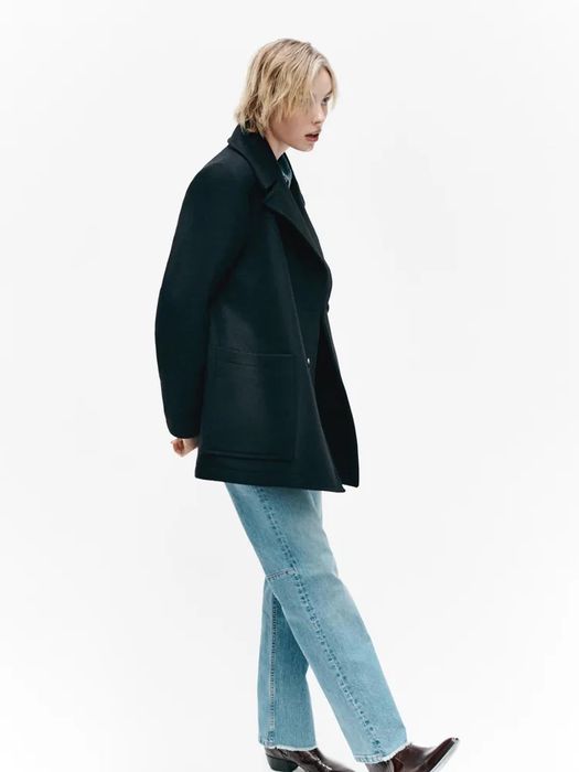 Palton Massimo Dutti, scurt, negru