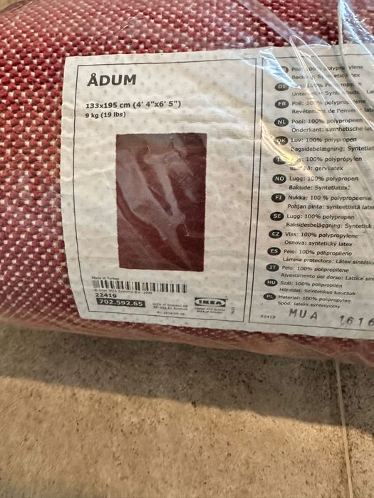 Covor rosu fir lung 133x195 - Ikea