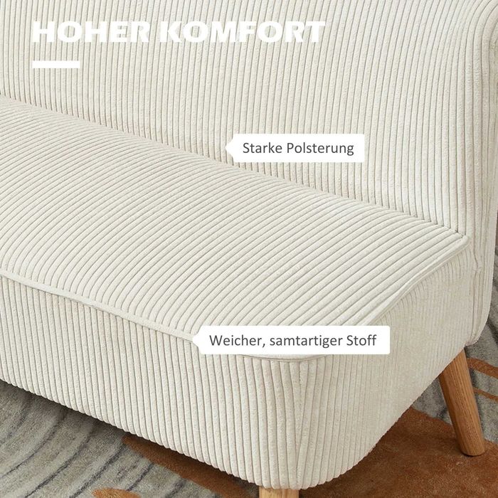 Двуместен диван HOMCOM, мека тапицерия