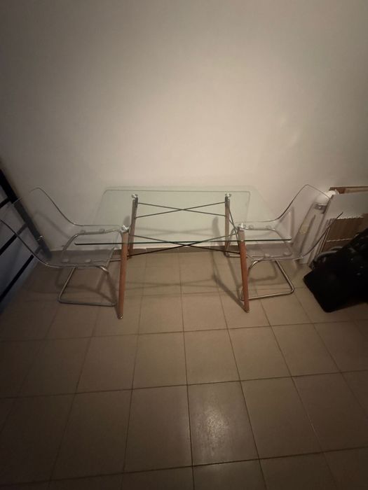 Masa sticla Ikea + 2 scaune