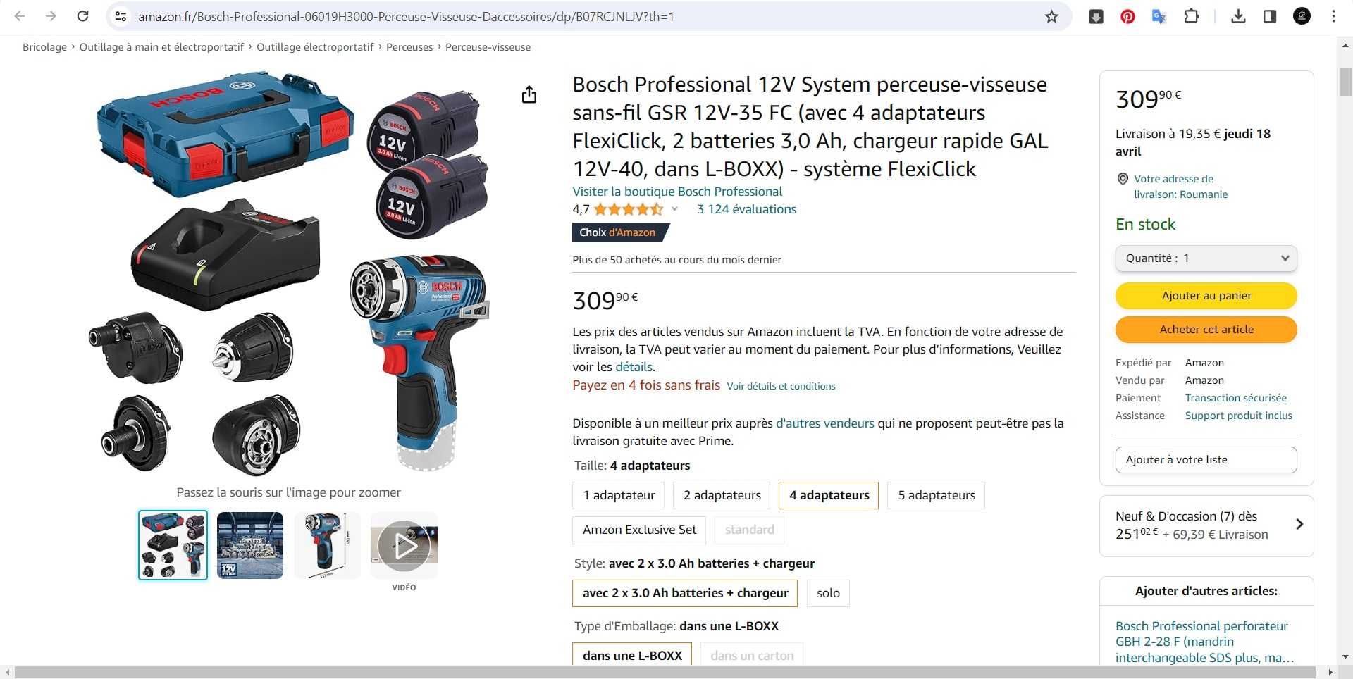 Autofiletanta Bosch Professional 12V GSR 12V-35 FC + accesorii