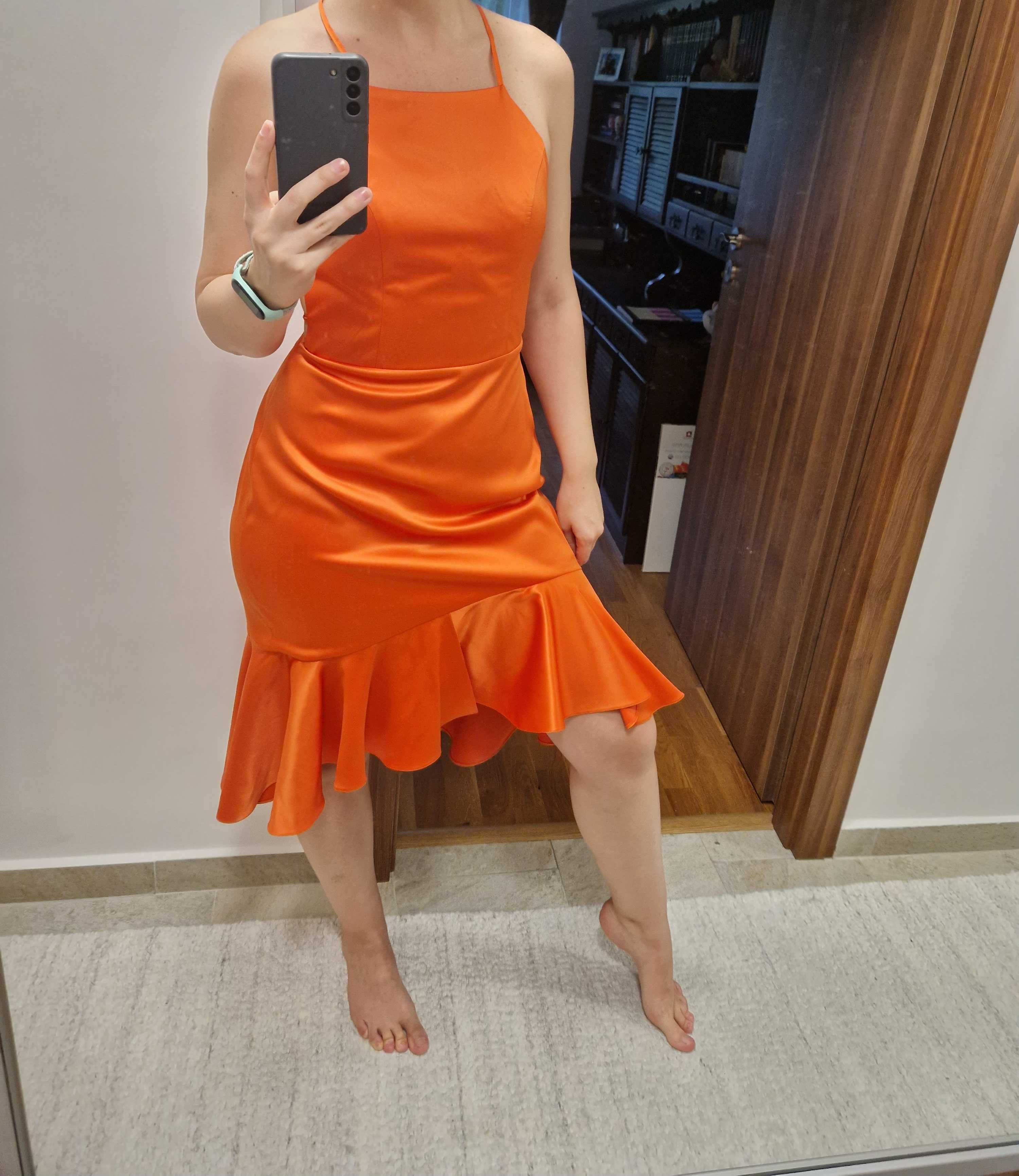 38-40-M/L Custom made silk dress / rochie la comanda mătase satinată