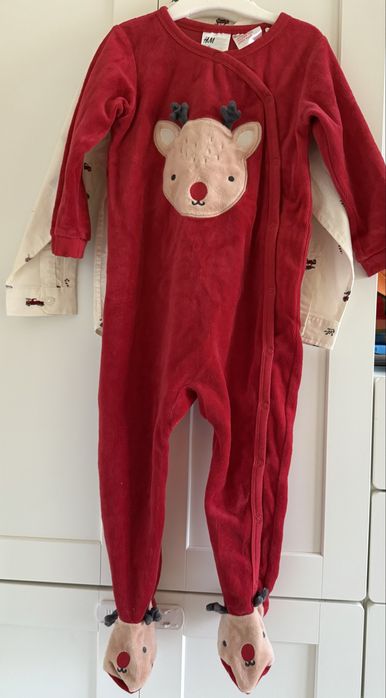 Set de Mos Craciun marime 92 si salopeta h&m noua