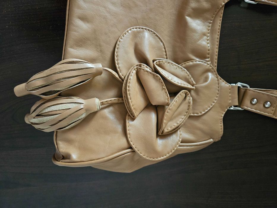 Geantă damă casual din piele ecologică taupe