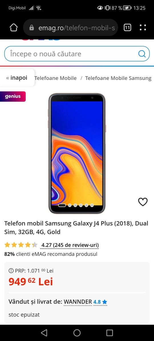 Samsung J4 plus impecabil