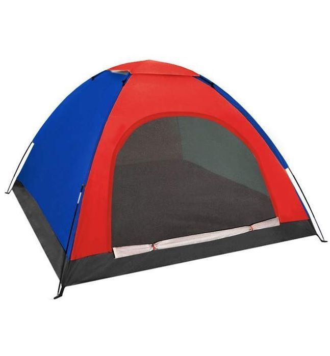 Cort camping 2 persoane cu plasa anti insecte - rosu,albastru