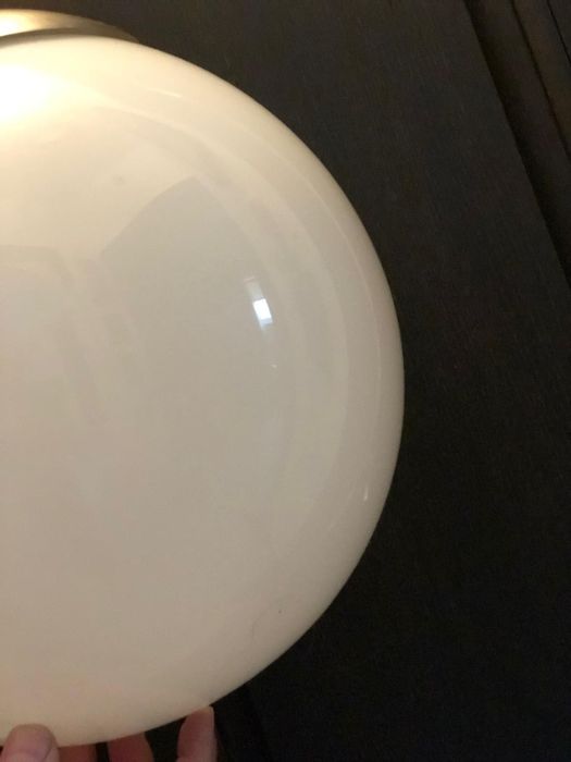 Mid century pendul lampa glob opalin Peill Putzler