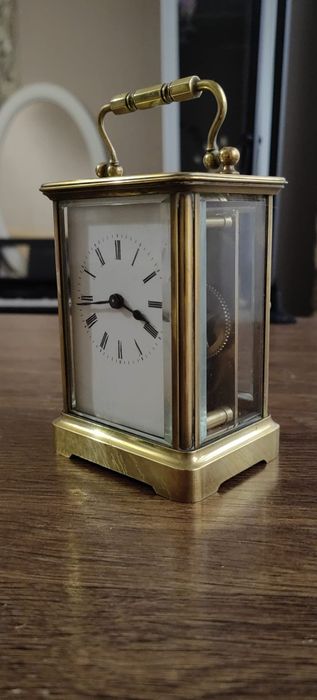 Ceas călătorie Carriage Clock din alamă – mecanic,  cheie originala