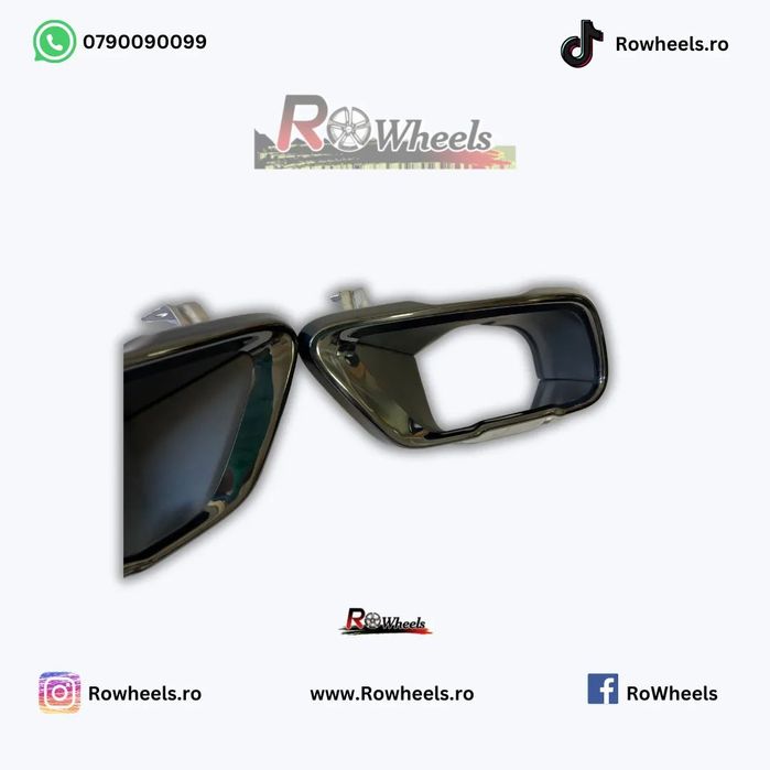 Ornamente BMW tips Evacuare ornamente tobe compatibile cu BMW X4 X5 X6 X7 G04 G05 G06 G07 Modelele G black chrome negru lucios