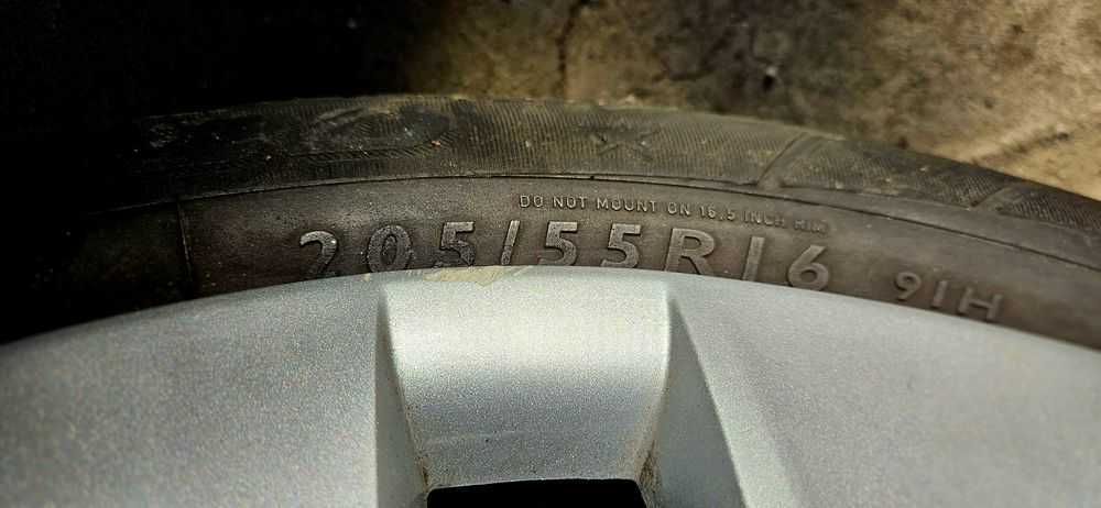 Jante 16, roti, anvelope, BMW de iarna,cauciuc Dunlop, M+S, 205/55/R16