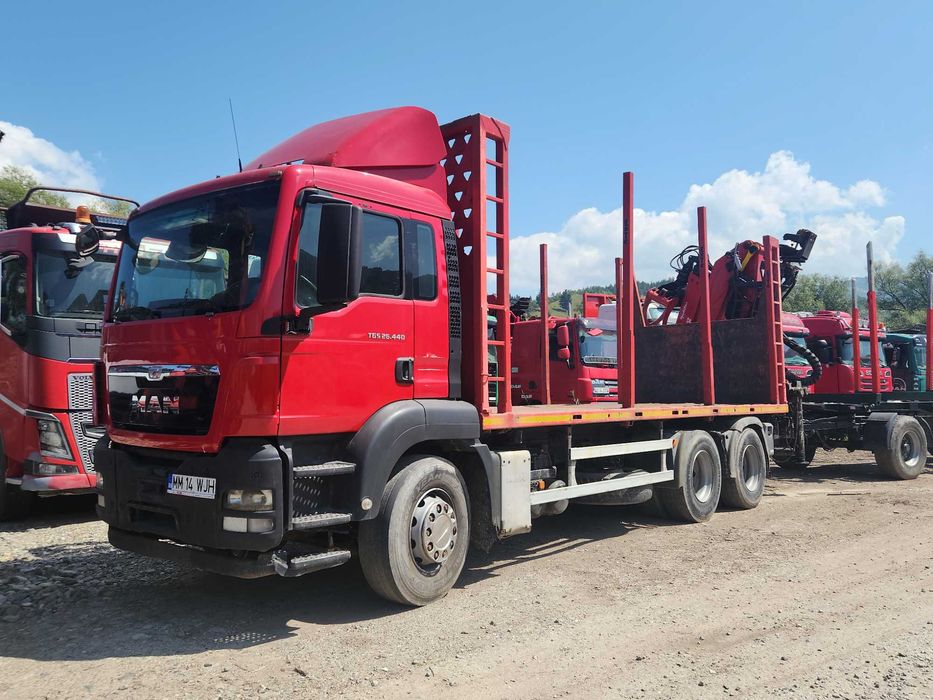 MAN TGS 26.440,transport  lemn, bușteni,  macara Epsilon 140Z