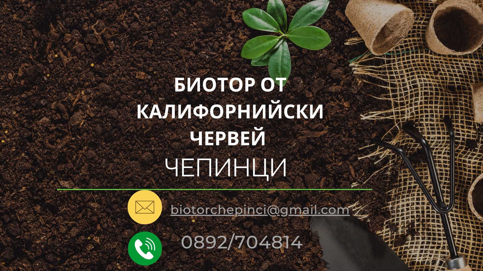 Биохумус от Червен Калифорнийски Червей – 100% натурален тор