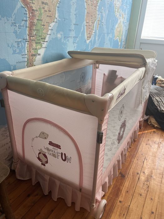 Детска сгъваема кошара с балдахин Чиполино Сахара