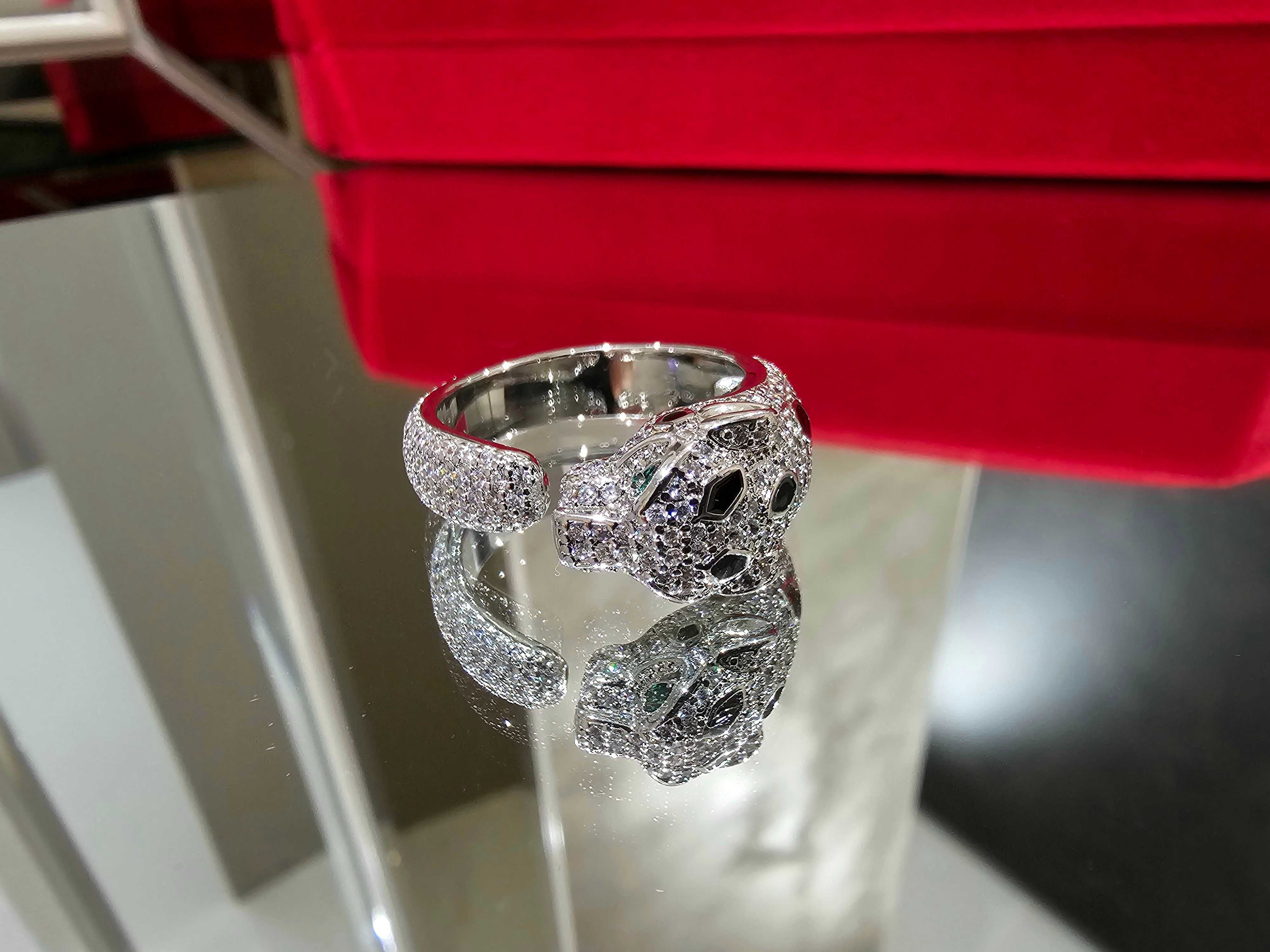 CARTIER Panthere de Cartier White Gold Full Diamonds Дамски Пръстен