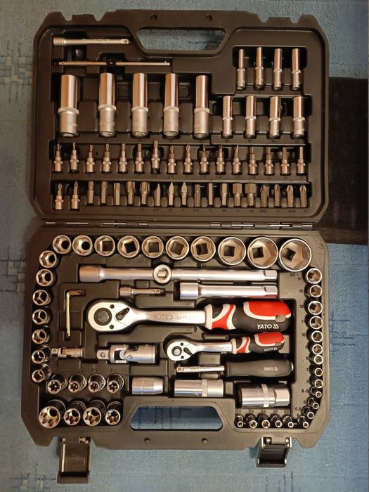 Trusa chei tubulare si antrenor profesionala Yato, 1/4"-1/2", 108buc