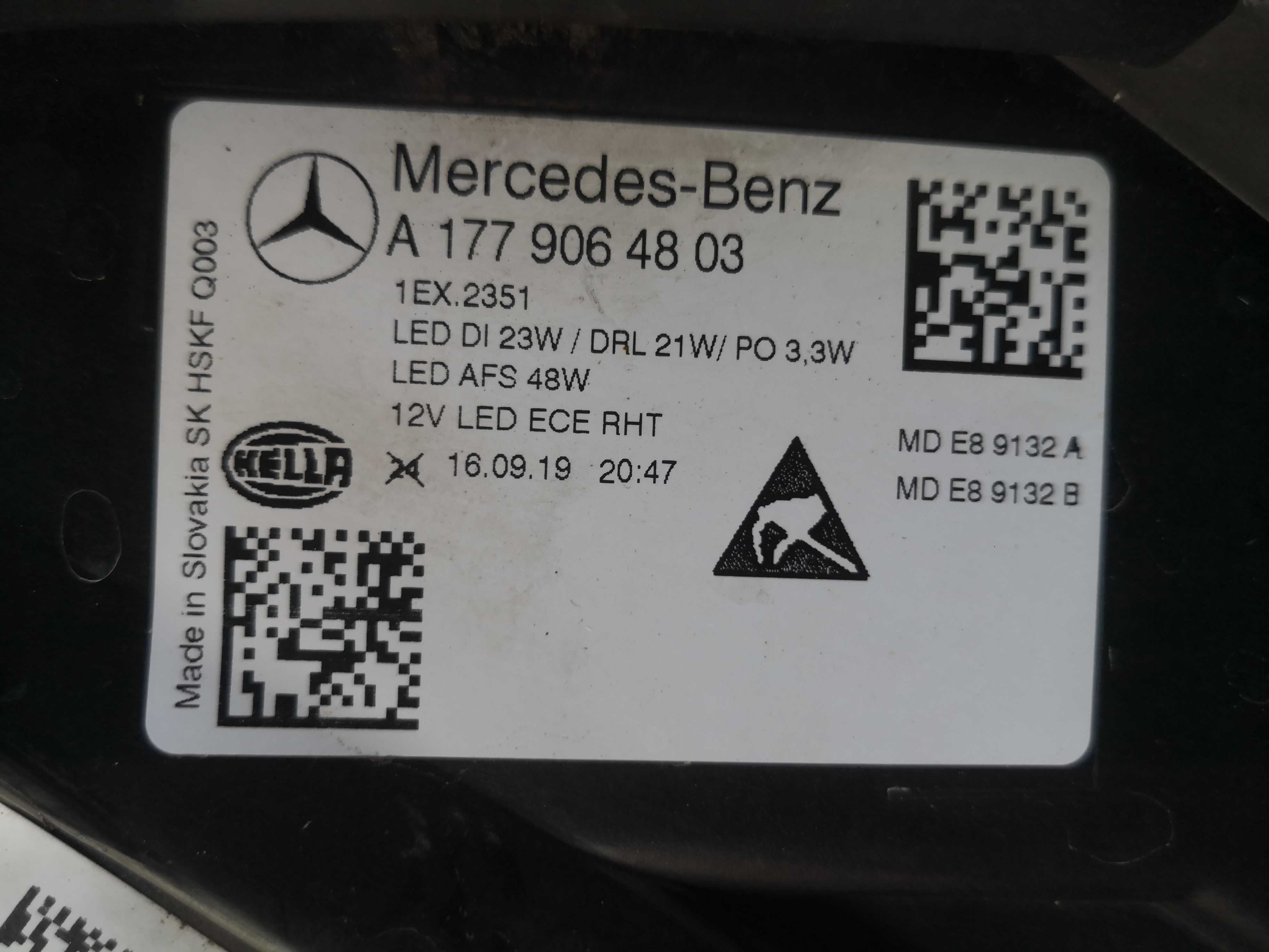 Фар Mercedes W177 FULL LED десен/Фар Мерцедес A-classa W177 оригинален