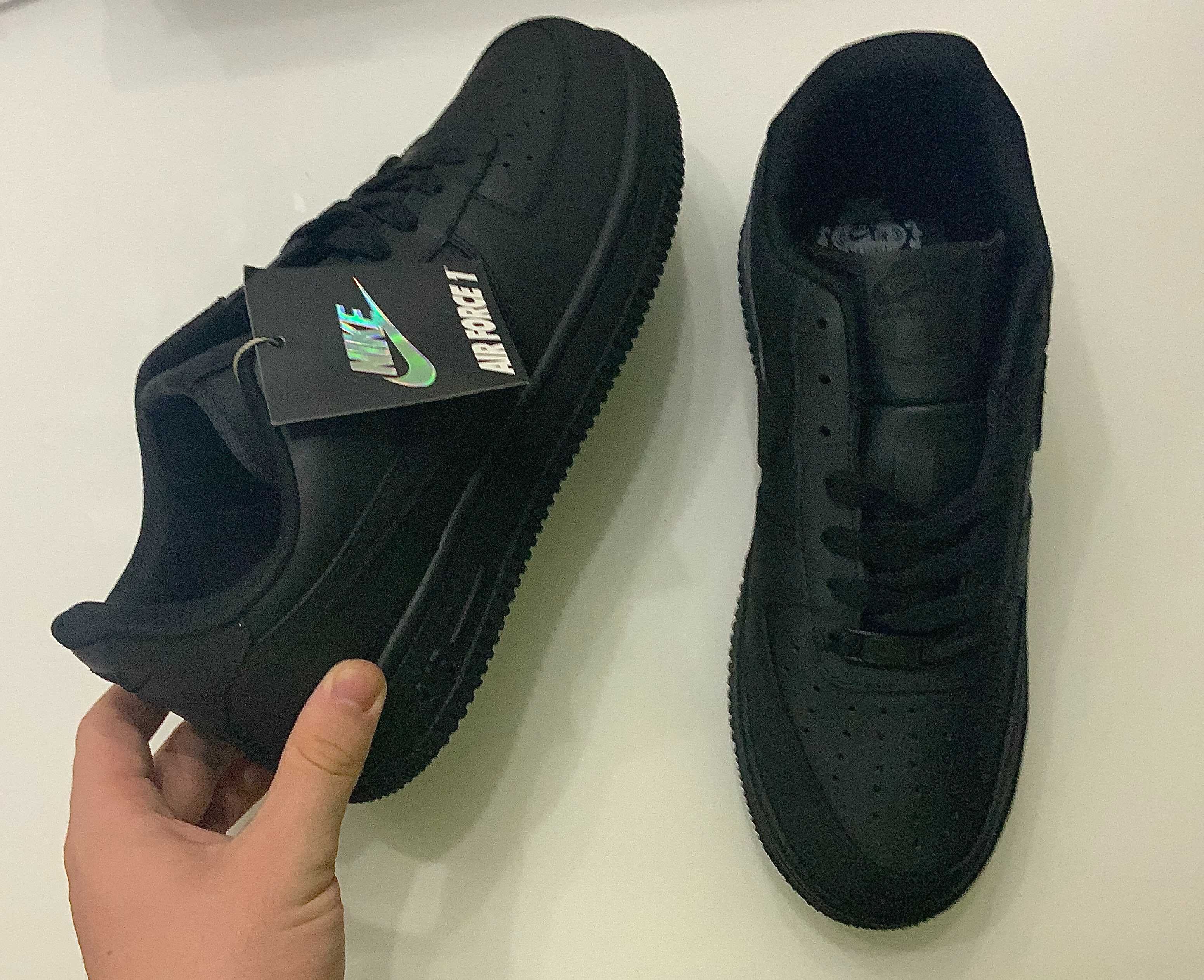 Nike Air Force 1 full black (черно) (от 36 до 46 номер)