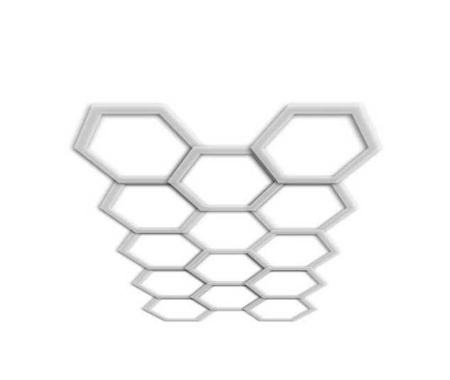 sistem led fagure honeycomb 650w 484 x243 cm 14 hexegoane luminoase