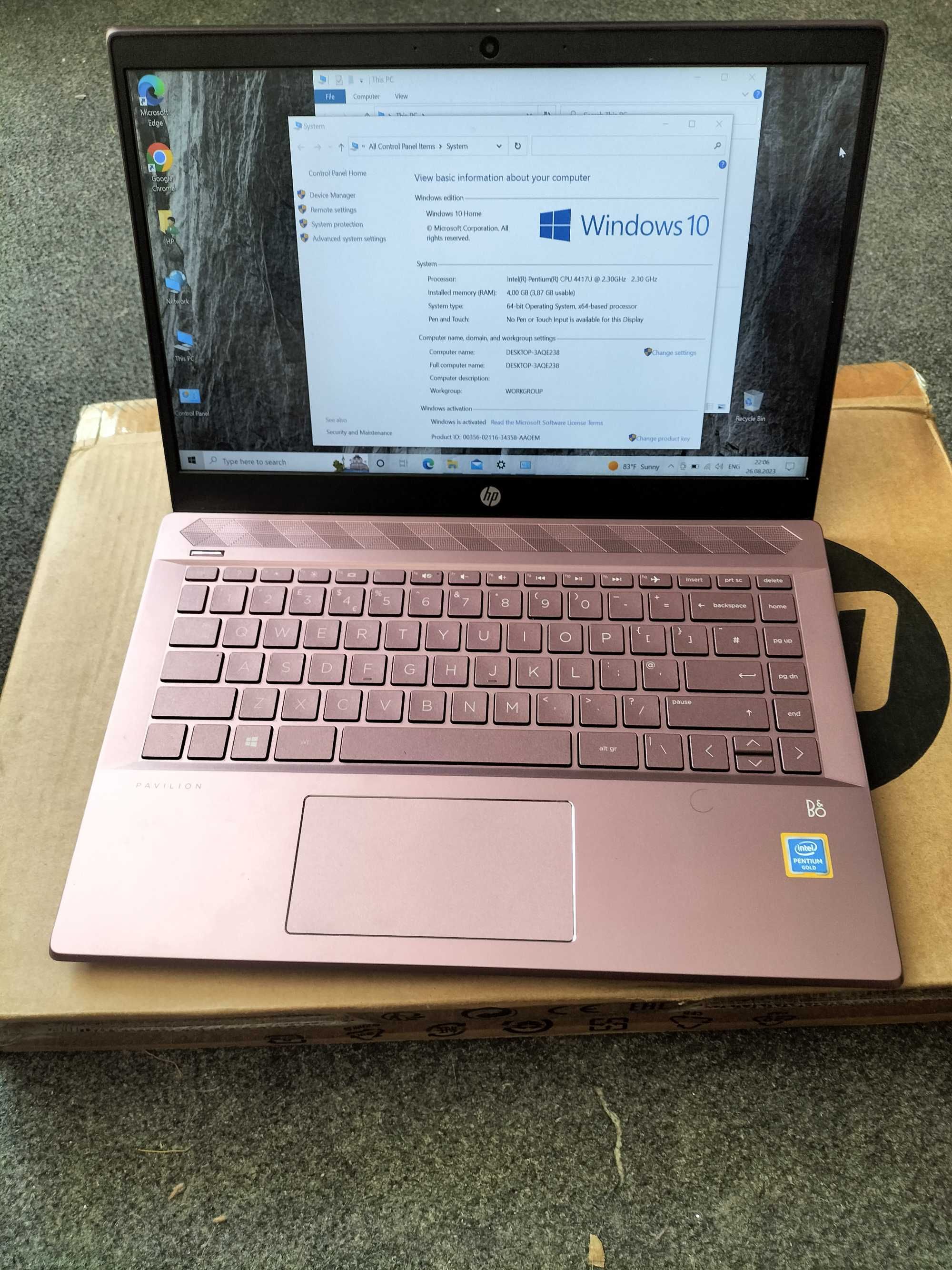 Laptop Hp 14 pentium gold 4417u 4gb ram ssd 128gb fhd ca nou