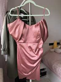 Розова рокля от сатен