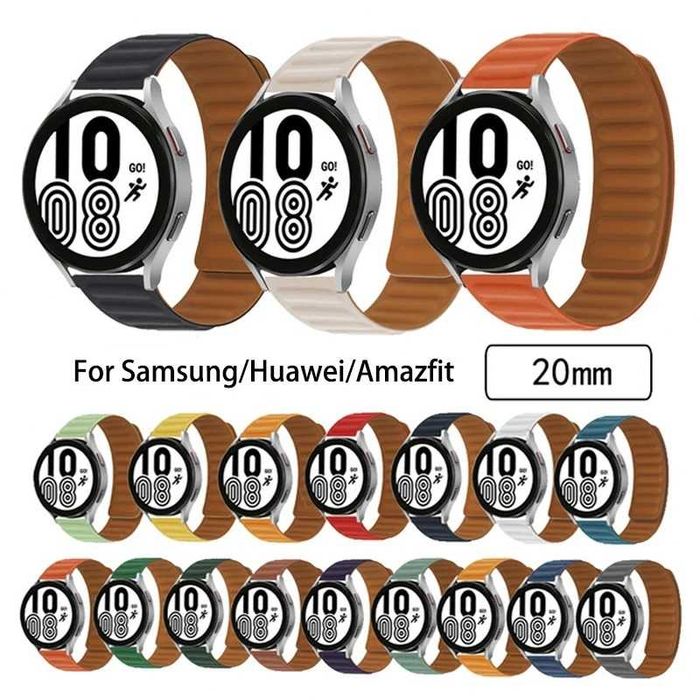 Curea magnetica silicon 20mm Samsung Galaxy Huawei Amazfit Garmin