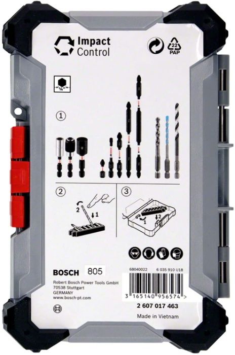Set 36 accesorii insurubare cu impact, Bosch Impact Control,sigilat