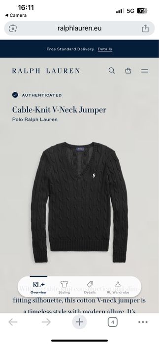 POLO Ralph Lauren : Cable Knit V Neck - НОВ Дамски модел размер ХЛ