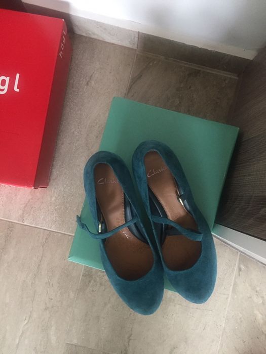 Дамски обувки Clarks 39 номер синьо зелено