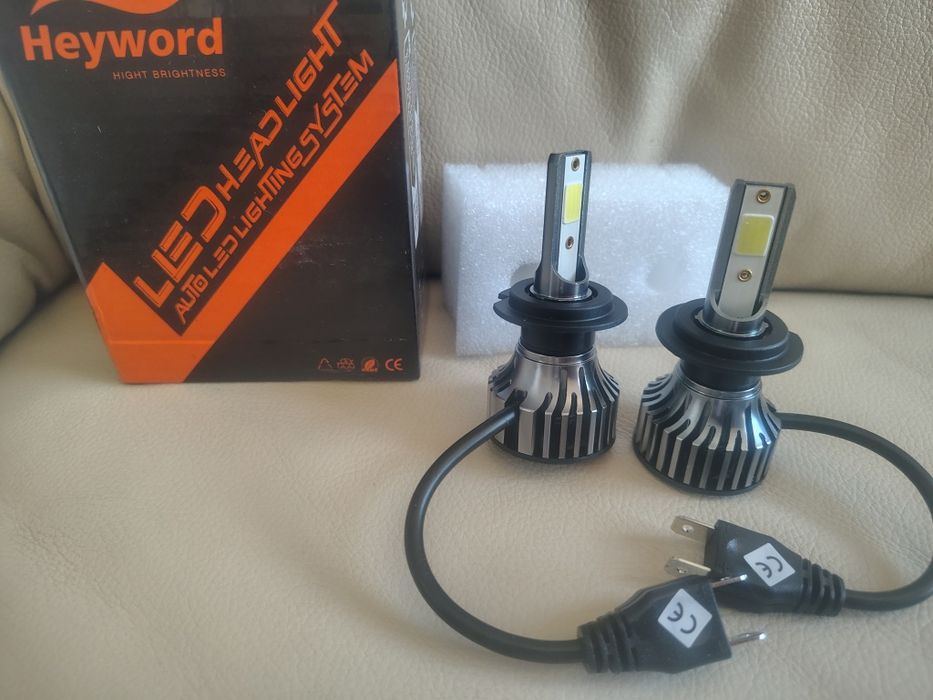 Set becuri led H7 noi cu ventilator