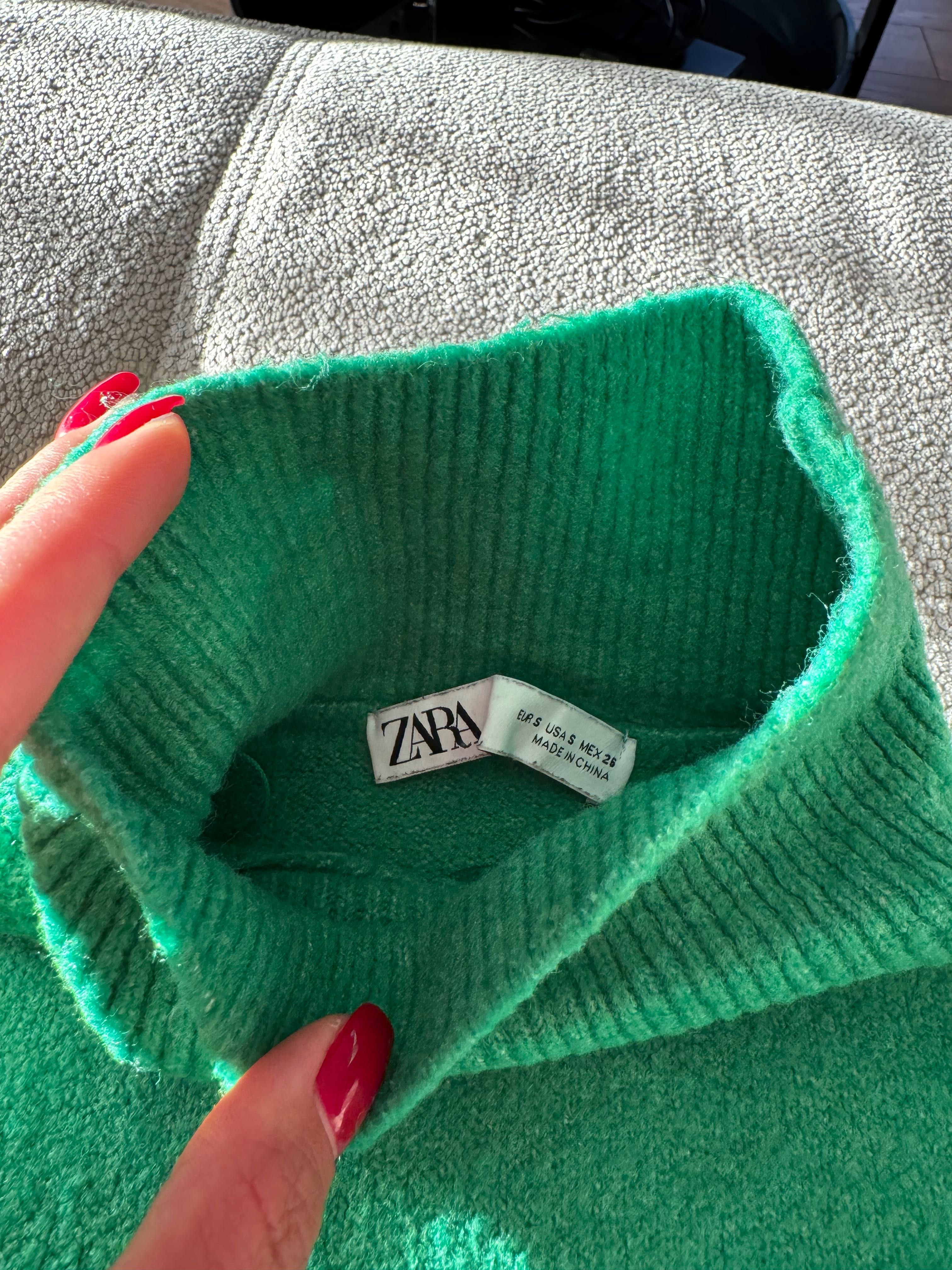 Zara зелен пуловер
